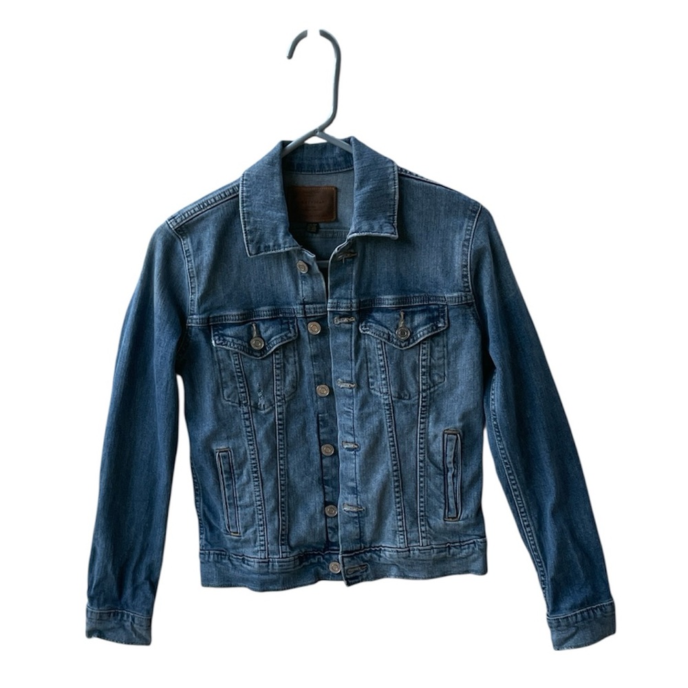 LUCKY BRAND WOMENS SHORT WAISTED DENIM BLUE JEAN JACKET SIZE XS